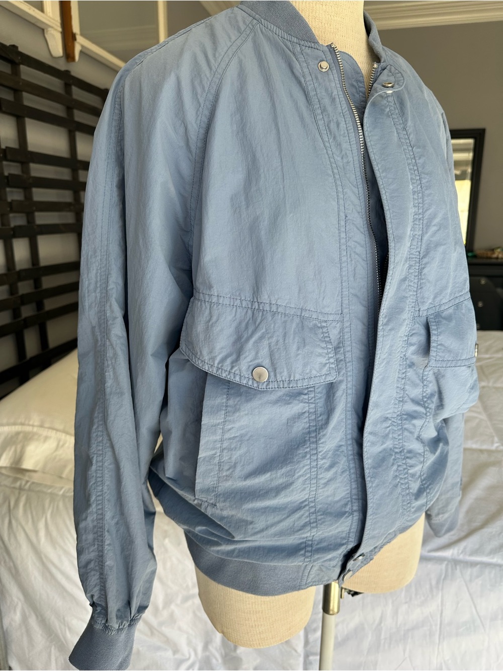 Zara Pale Blue Women’s Bomber Jacket size medium